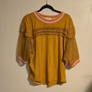 Umgee Crochet and Netting Top